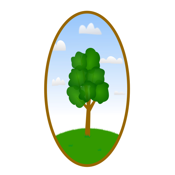 SVG Oval shaped nature landscape vector image