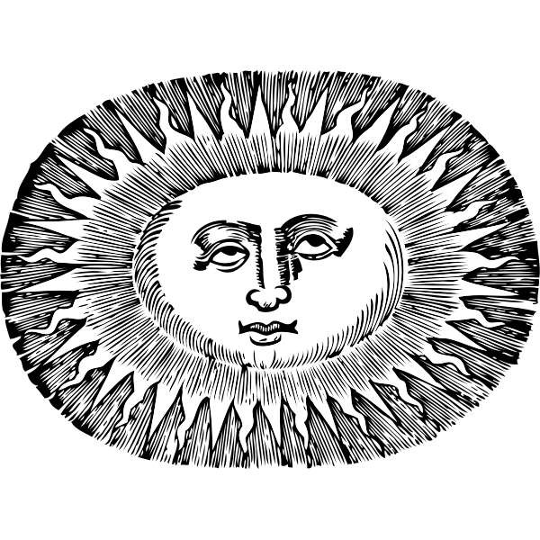 SVG Oval-shaped sun vector illustration