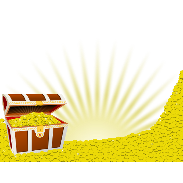 SVG Overfilled treasure chest in color
