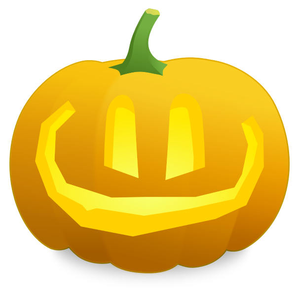 SVG Overly smiling pumpkin vector illustration
