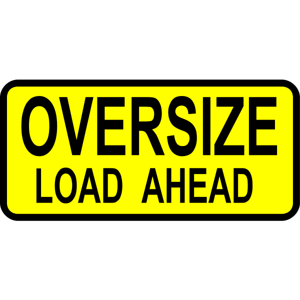 SVG Oversize load ahead vehicle traffic road vector sign