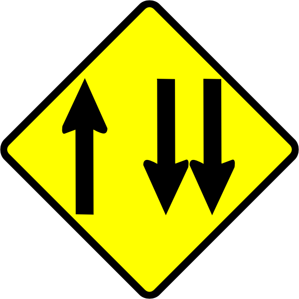 SVG Overtaking lane caution sign vector image