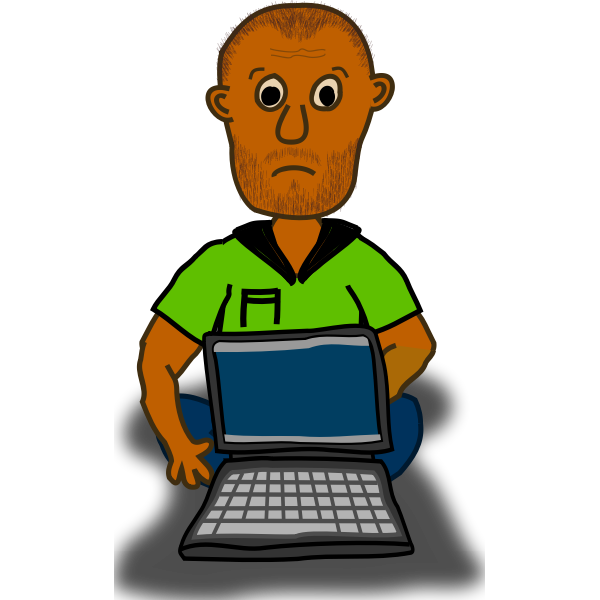 SVG Overwhelmed man with laptop