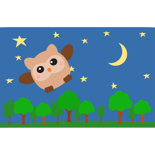 SVG Owl at night