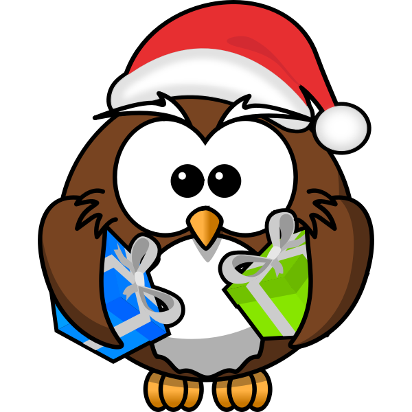 SVG Owl dressed like Santa Claus vector