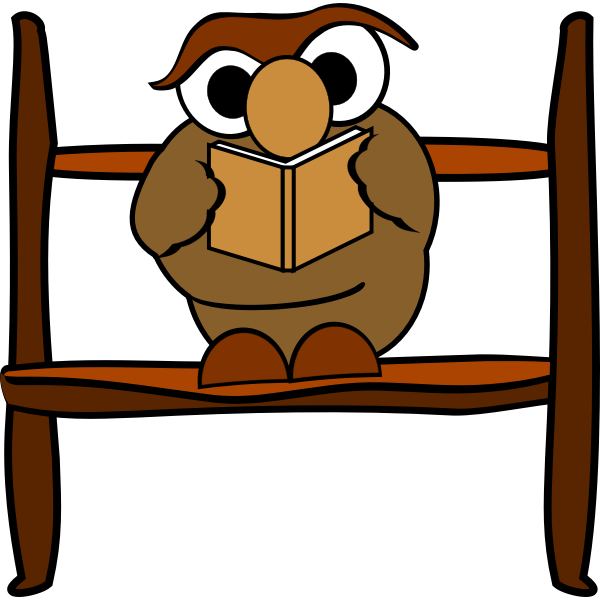 SVG Owl reading a book