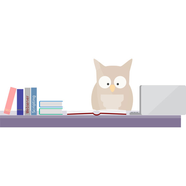 SVG Owl reading illustration