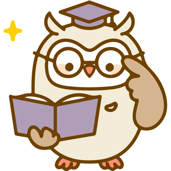 SVG Owl with book