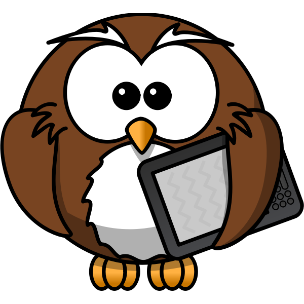 SVG Owl with ebook reader vector image