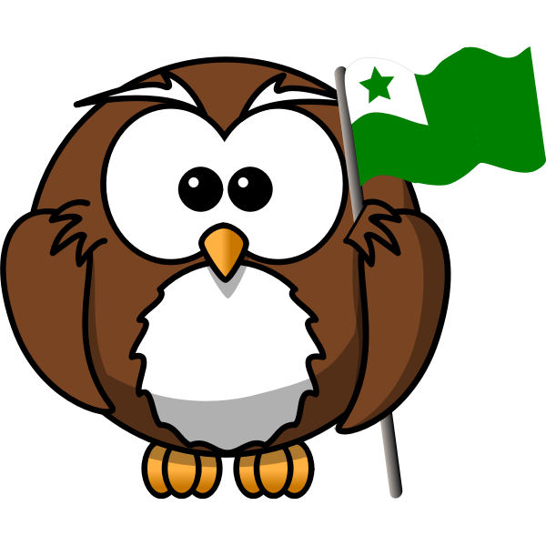 SVG Owl with flag
