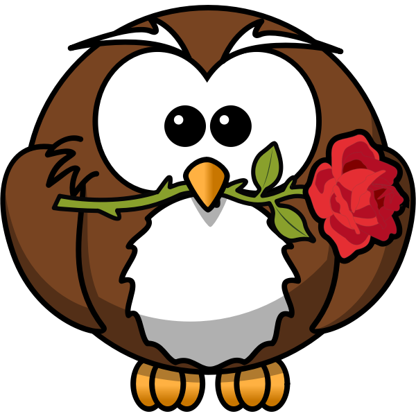 SVG Owl with rose