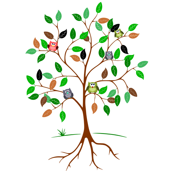 SVG Owls In A Tree