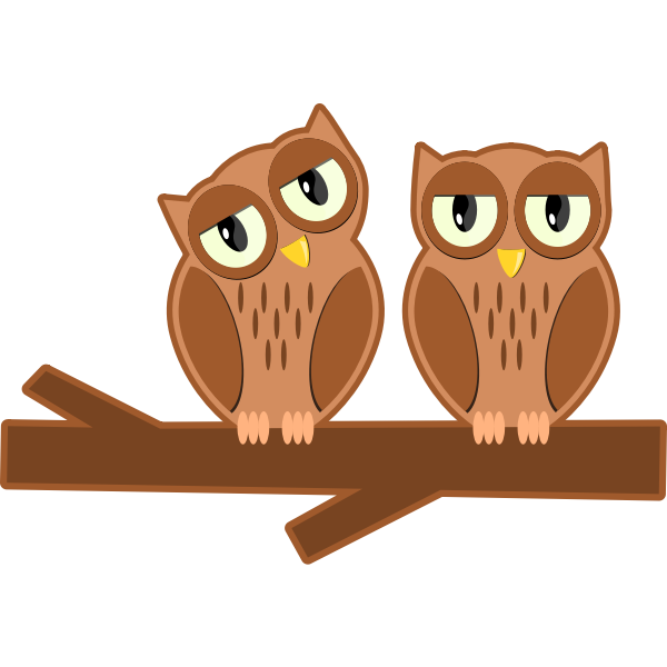 SVG Owls on a branch