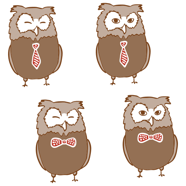 SVG Owls with ties