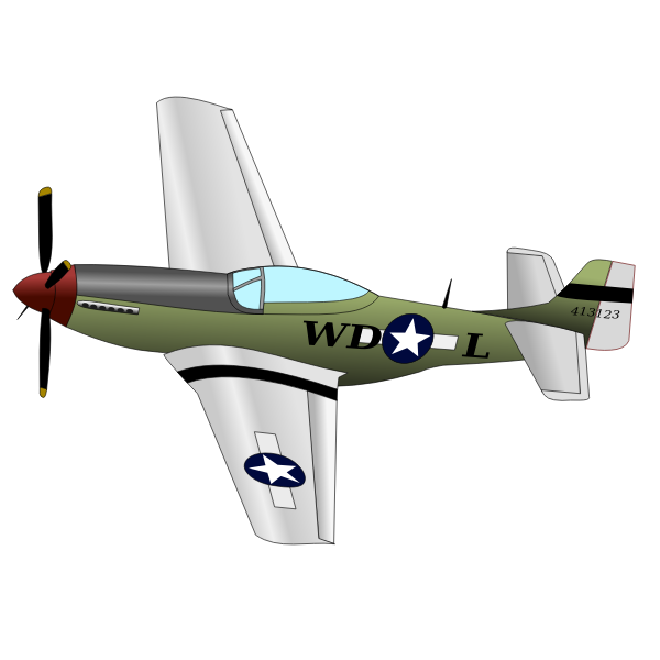 SVG P51 Mustang fighter plane vector image