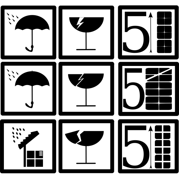 SVG Packaging warning signs vector image