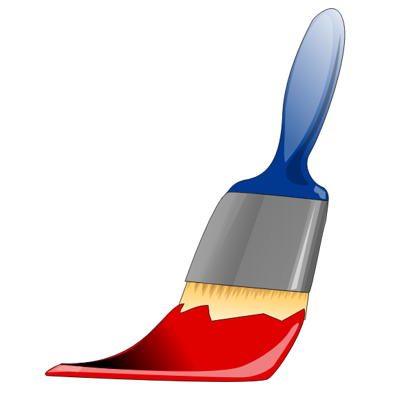 SVG Paint brush with red paint vector illustration