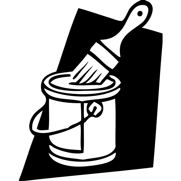 SVG Paint can and brush vector image