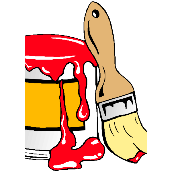 SVG Paint can with brush vector illustration