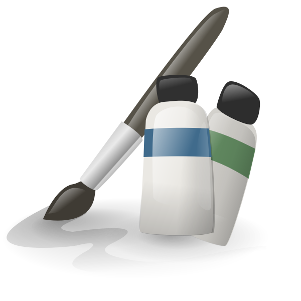 SVG Paint cans and paint brush vector illustration