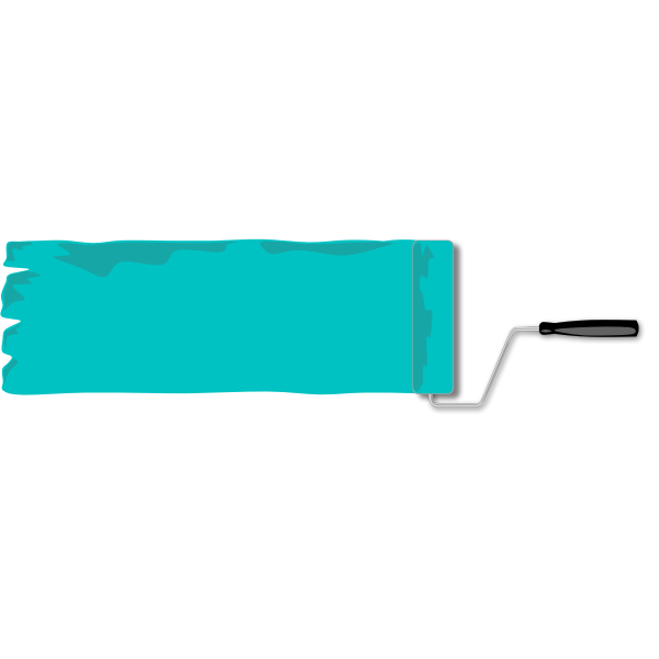 SVG Paint roller with blue paint vector graphic