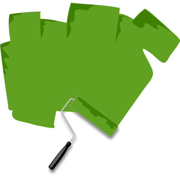 SVG Paint roller with green paint vector image