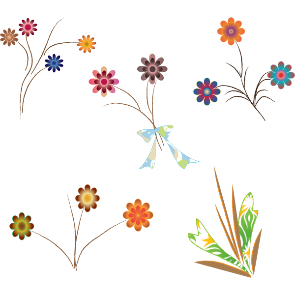 SVG Painted flowers