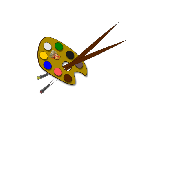SVG Palette and paint brushes