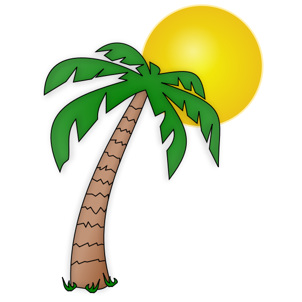 SVG Palm tree and the Sun