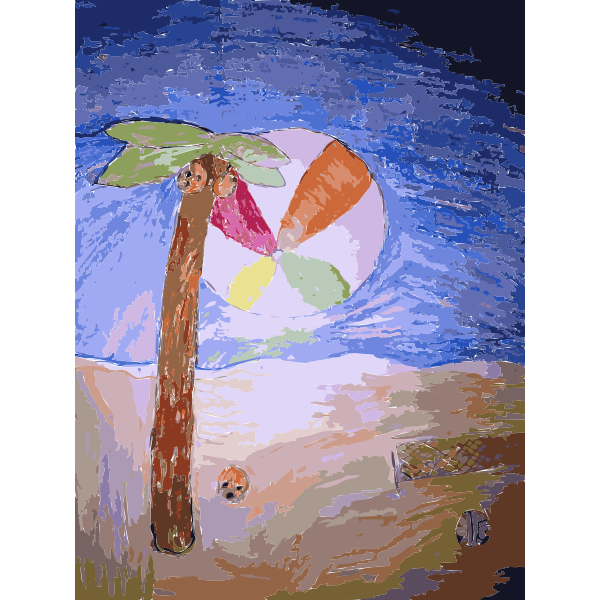 SVG Palm Tree in the Sand Daily Sketch 25 2015060957