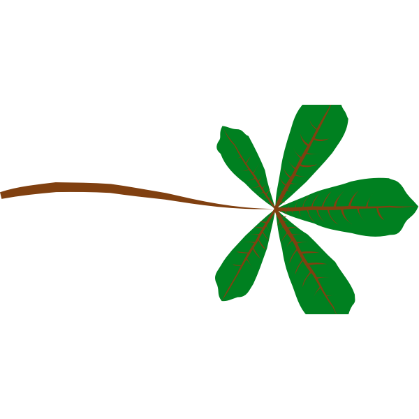 SVG Palmate Leaf 5 lobed