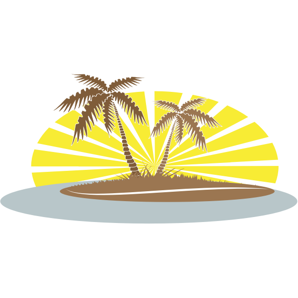 SVG Palms on beach