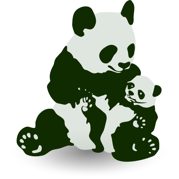 SVG Panda amp Baby Panda