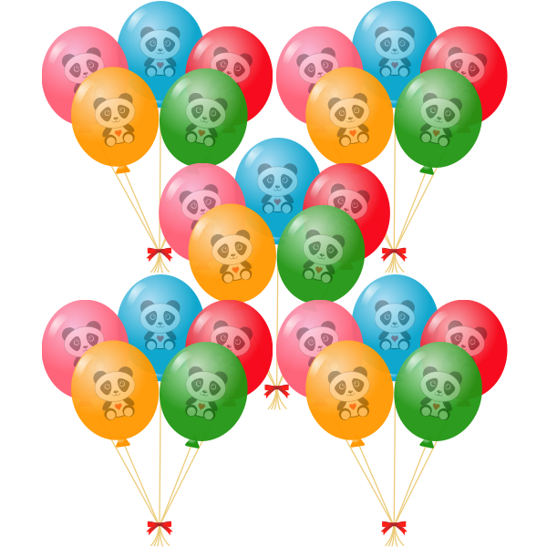 SVG Panda balloons vector image