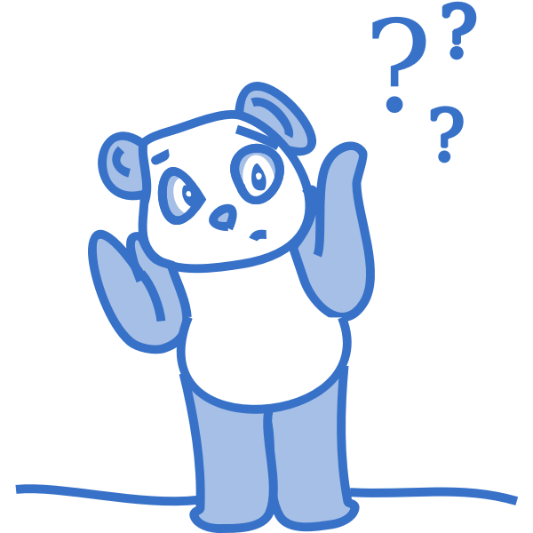 SVG Panda cartoon character in pastel blue vector clip art