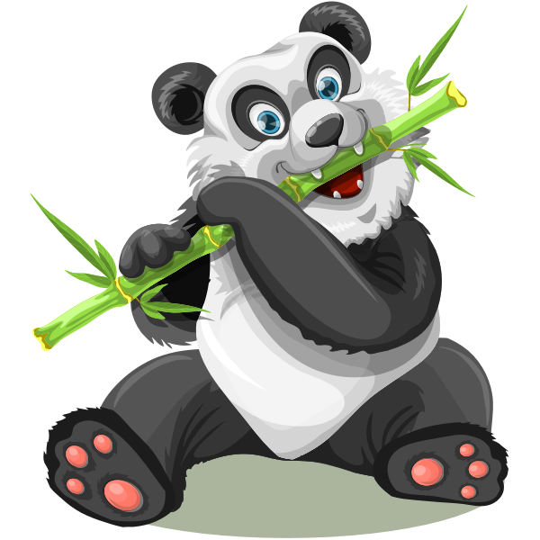 SVG Panda eating bamboo