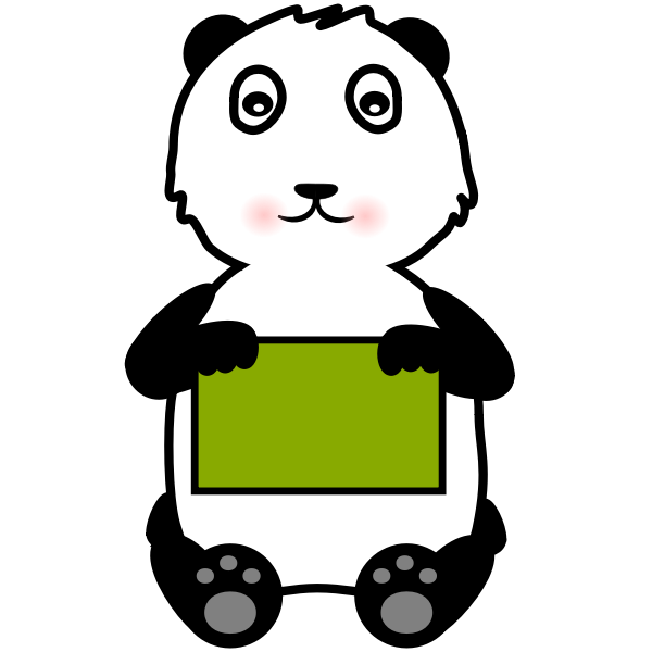 SVG Panda holding a sign vector clip art