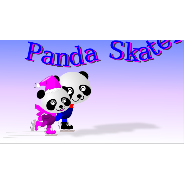 SVG Panda ice skating