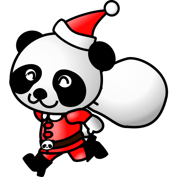 SVG Panda in Santa Claus suit vector