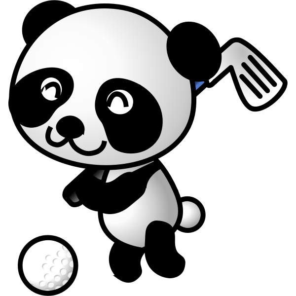 SVG Panda playing glof