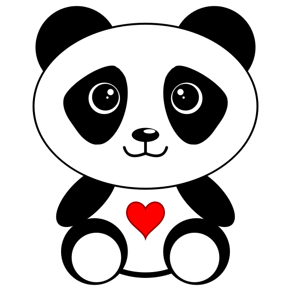 SVG Panda with a heart