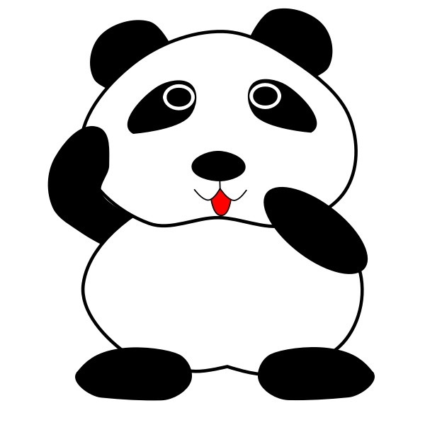 SVG Panda with tongue out