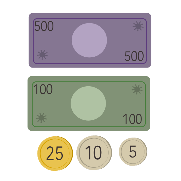 SVG Paper and coin money