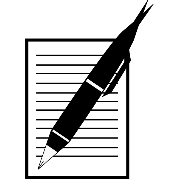 SVG Paper and pen silhouette
