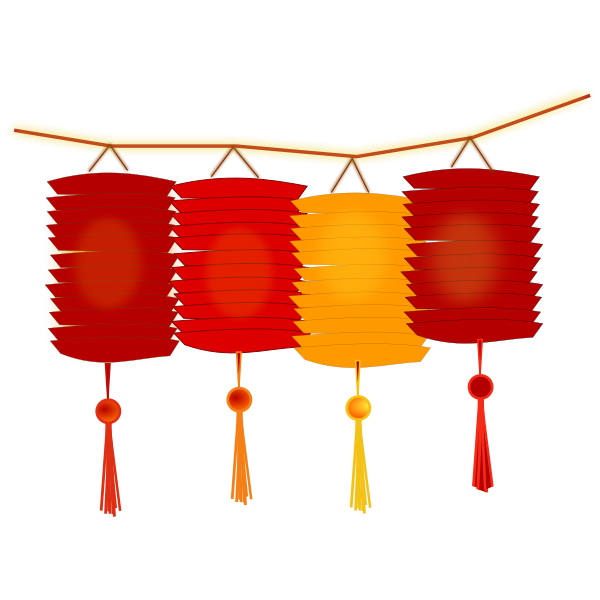 SVG Paper lanterns vector illustration