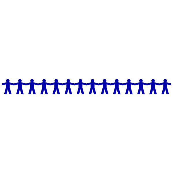 SVG Paper people in row