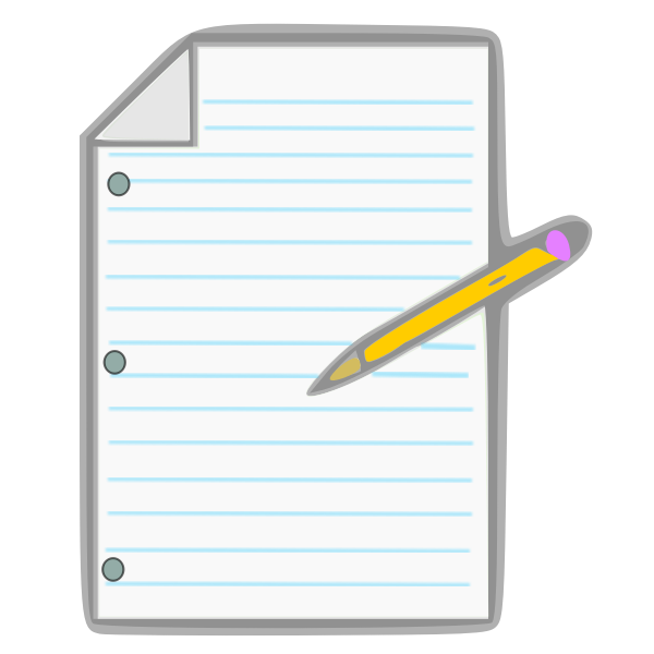 SVG Paper sheet and pencil