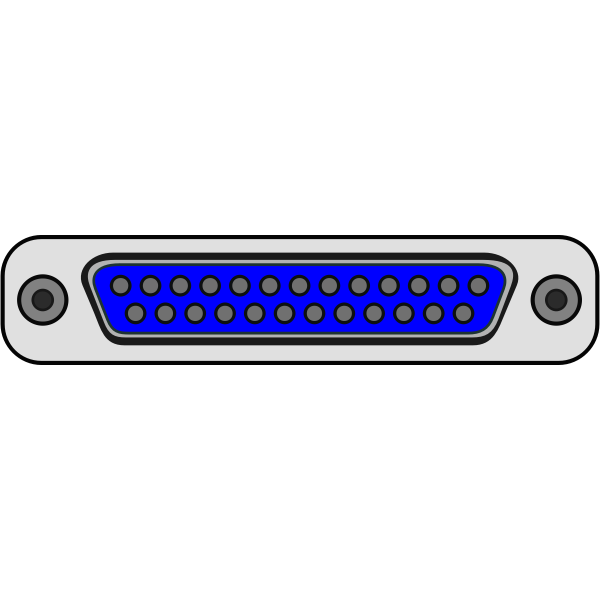 SVG Parallel DB25 computer plug vector illustration