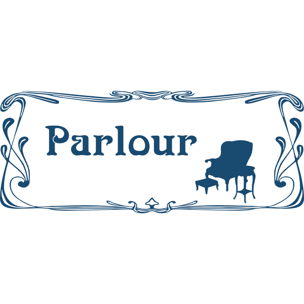SVG Parlour door sign in art nouveau style illustration