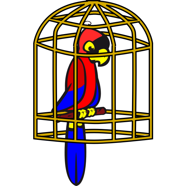 SVG Parrot in a cage